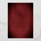 ヴィンテージバタフライフローラ王室のレッドキンセアニェラ 箔招待状 (裏面)