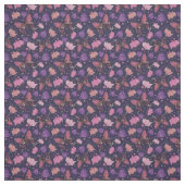 ヴィンテージバタフライブルー花柄 ファブリック (見本)