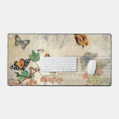 ヴィンテージバタフライボタニカルエフェメラデクページ デスクマット (キーボード&マウス)