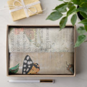 ヴィンテージバタフライボタニカルエフェメラデクページ 薄葉紙 (ギフト)