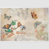 ヴィンテージバタフライボタニカルエフェメラデクページ 薄葉紙 (正面)