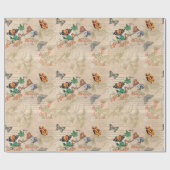 ヴィンテージバタフライボタニカルエフェラ ラッピングペーパー (フラット)