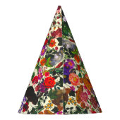 ヴィンテージバタフライラビットガーデンフローラ水彩 パーティーハット (裏面)