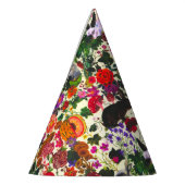 ヴィンテージバタフライラビットガーデンフローラ水彩 パーティーハット (左)