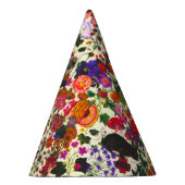 ヴィンテージバタフライラビットガーデンフローラ水彩 パーティーハット (右)