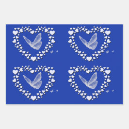 ヴィンテージバタフライ包装紙シート3セット ラッピングペーパーシート