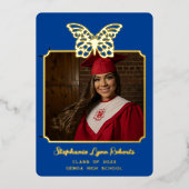 ヴィンテージバタフライ卒業 箔招待状 (正面)