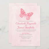 ヴィンテージバタフライ結婚式招待状 招待状 (正面/裏面)