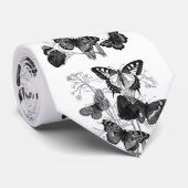 ヴィンテージバタフライ蝶プリント ネクタイ (ロール)