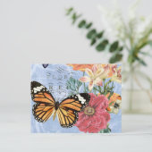 ヴィンテージバタフライ・フローラ…ポストカード ポストカード (スタンド正面)