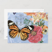 ヴィンテージバタフライ・フローラ…ポストカード ポストカード (正面/裏面)