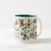 ヴィンテージバタフライ&モスジャイアントコーヒーマグ ツートーンマグカップ (正面右)