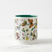 ヴィンテージバタフライ&モスジャイアントコーヒーマグ ツートーンマグカップ (中央)