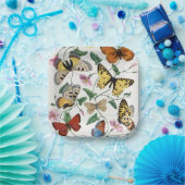 ヴィンテージバタフライ&モス紙プレート ペーパープレート (パーティー)