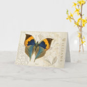 ヴィンテージバタフラカスタムイ折り畳みグリーティングカード カード (黄色い花)