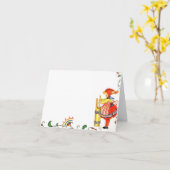 ヴィンテージバターチャーニングガールカード カード (黄色い花)