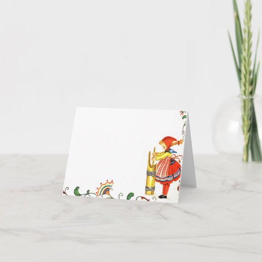 ヴィンテージバターチャーニングガールカード カード (正面)