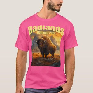 ヴィンテージバダンズナショナルパークアメリカンバイソンひき Tシャツ