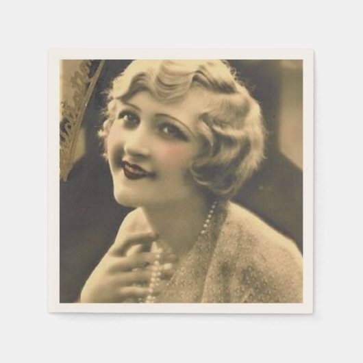 ヴィンテージバチェロレッテギャツビーブライダルシャワー スタンダードカクテルナプキン (正面)