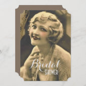 ヴィンテージバチェロレッテギャツビーブライダルシャワー 招待状 (正面/裏面)