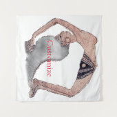 ヴィンテージバックベンドヨガポーズサンダー_コーブ タペストリー (正面(横))