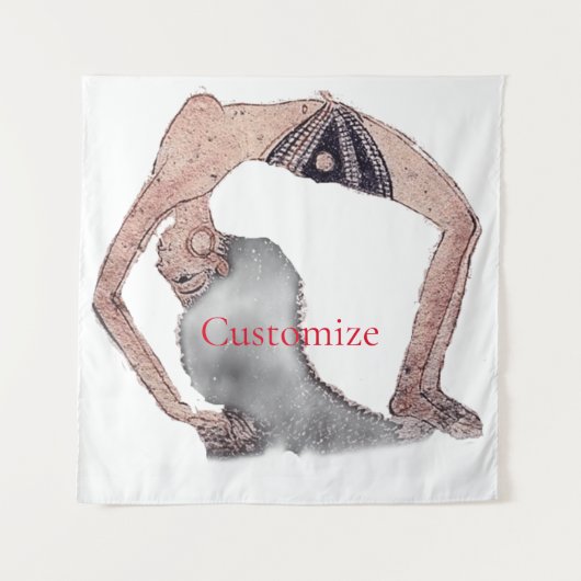 ヴィンテージバックベンドヨガポーズサンダー_コーブ タペストリー (正面)