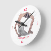 ヴィンテージバックベンドヨガポーズサンダー_コーブ ラウンド壁時計 (傾斜)