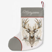 ヴィンテージバックホリーとベリーw名クリスマス スモールクリスマスストッキング (裏面)