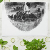 ヴィンテージバックヤードチキン農家 キッチンタオル (折り畳み)