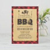 ヴィンテージバックヤードBBQ引っ越し祝いパーティーパーティー 招待状 (スタンド正面)
