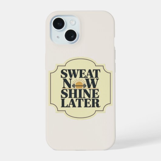 ヴィンテージバッジミニマルスマホケース iPhone 15ケース (裏面)