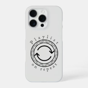 ヴィンテージバッジ シンプルな携帯ケース リピート再生のプレイリスト iPhone 16 PROケース