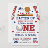 ヴィンテージバッターアップベースボールファースト招待状 招待状 (正面)