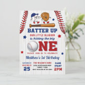 ヴィンテージバッターアップベースボールファースト招待状 招待状 (スタンド正面)