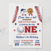 ヴィンテージバッターアップベースボールファースト招待状 招待状 (正面)