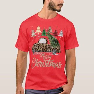 ヴィンテージバッファロープレイドクリスマスツリー赤いトラック付き Tシャツ