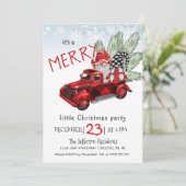 ヴィンテージバッファローレッドトラック&格言クリスマスパーティー 招待状 (スタンド正面)