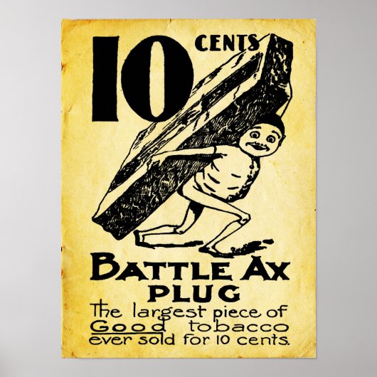 ヴィンテージバトルアックスタバコプリント ポスター (正面)