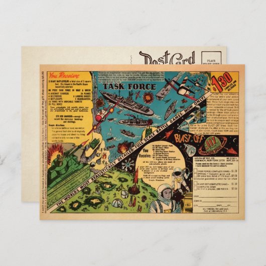 ヴィンテージバトルゲーム広告はがき ポストカード (正面/裏面)