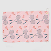 ヴィンテージバドミントンバーディラケットシュトルコック ゴルフタオル (横)