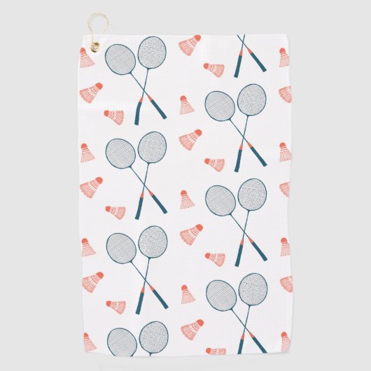 ヴィンテージバドミントンバーディラケットシュトルコック ゴルフタオル (正面)