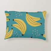 ヴィンテージバナナパターン、青い背景。 アクセントクッション (裏面)