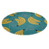 ヴィンテージバナナパターン、青い背景。 カッティングボード (角)