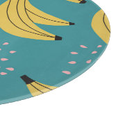 ヴィンテージバナナパターン、青い背景。 カッティングボード (角)