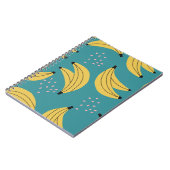 ヴィンテージバナナパターン、青い背景。 ノートブック (左側)