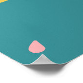 ヴィンテージバナナパターン、青い背景。 ポスター (角)