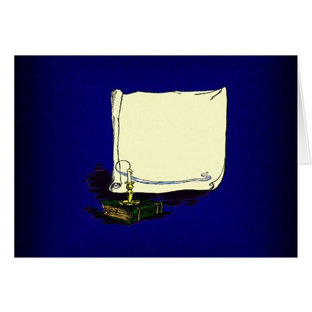 ヴィンテージバナーとろうそく付き本テンプレート (正面横)