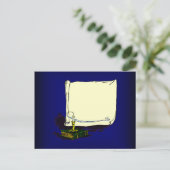 ヴィンテージバナーとろうそく付き本テンプレート ポストカード (スタンド正面)