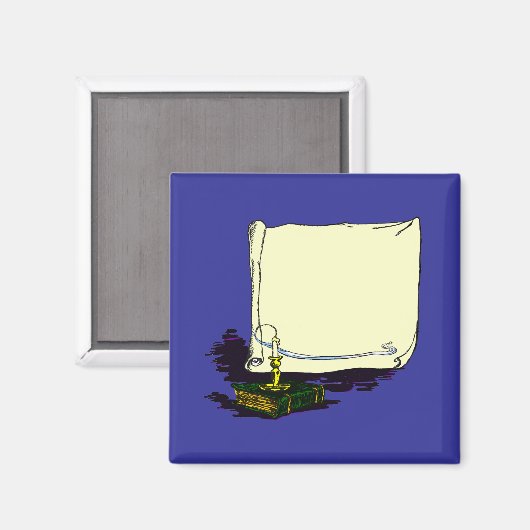 ヴィンテージバナーとろうそく付き本テンプレート マグネット (正面/裏面)