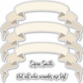 ヴィンテージバナーの名前またはスクラップブック作り用メッセージ シール (正面)